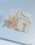 Beautiful handmade Bonjour Paris Vinyl Sticker stationery - created by LETTOOn