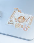 Beautiful handmade But First Coffee Vinyl Sticker stationery - created by LETTOOn
