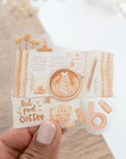 Beautiful handmade But First Coffee Vinyl Sticker stationery - created by LETTOOn