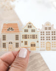 Beautiful handmade Cozy Houses Vinyl Sticker stationery - created by LETTOOn