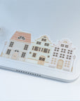 Beautiful handmade Cozy Houses Vinyl Sticker stationery - created by LETTOOn