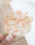 Beautiful handmade Knit Me Vinyl Sticker stationery - created by LETTOOn
