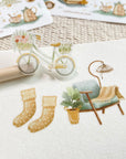 Premium Handmade Sticker Sheet
Aesthetic Cozy 105mm x 148mm - a piece on the stick and 2 pieces on the paper and 2 sheets on the table