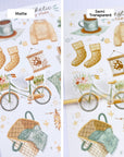 Premium Handmade Sticker Sheet
Aesthetic Cozy 105mm x 148mm - 2 types of sheet on the table