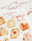Premium Handmade Sticker Sheet
Chocolate Lover 105mm x 148mm - a sheet on the table with a dark maroon flower branch