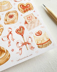 Premium Handmade Sticker Sheet
Chocolate Lover 105mm x 148mm - a sheet on the table with a pencil