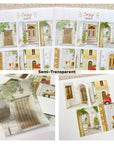 Premium Handmade Sticker Sheet Cozy Doors 105mm x 148mm - 2 sheets on the table