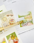 Premium Handmade Sticker Sheet Happy Summer Day 105mm x 148mm -
2 pieces on the stick and a sheet on the table
