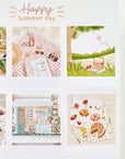 Premium Handmade Sticker Sheet Happy Summer Day 105mm x 148mm - a sheet on the table