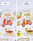 Premium Handmade Sticker Sheet In Love With Italy 105mm x 148mm - 2 sheets on the table