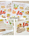 Premium Handmade Sticker Sheet In Love With Italy 105mm x 148mm - 5 pieces and 2 sheets on the table