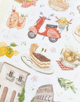 Premium Handmade Sticker Sheet In Love With Italy 105mm x 148mm - a sheet on the table