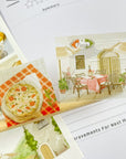 Premium Handmade Sticker Sheet Inspired by Italy 105mm x 148mm - 2 pieces on the stick and a sheet on the table
