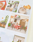 Premium Handmade Sticker Sheet Inspired by Italy 105mm x 148mm - a sheet on the table