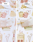 Premium Handmade Sticker Sheet Knitting Crochet 105mm x 148mm - 2 different sheets on the table