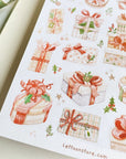 Premium Handmade Sticker Sheet Present Time 105mm x 148mm - a sheet on the table