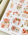Premium Handmade Sticker Sheet Present Time 105mm x 148mm - a sheet on the table