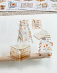 Premium Handmade Sticker Sheet Reading Time 105mm x 148mm - 5 pieces and 2 sheets on the table with an opened notebook
