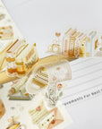 Premium Handmade Sticker Sheet Reading Time 105mm x 148mm - 3 pieces on the stick and a sheet on the table