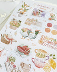 Premium Handmade Sticker Sheet Summer Breeze 105mm x 148mm - a sheet on the table