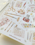 Premium Handmade Sticker Sheet The Art of Summer 105mm x 148mm - a sheet on the table
