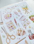 Premium Handmade Sticker Sheet The Art of Summer 105mm x 148mm - a sheet on the table