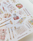 Premium Handmade Sticker Sheet The Art of Summer 105mm x 148mm - a sheet on the table