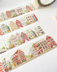Premium Handmade Washi Tape Amsterdam 15mm x 10m - 4 pieces and 3 washi tapes on the table