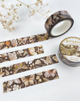 Premium Handmade Washi Tape Butterfly 15mm x 10m - 4 pieces and 2 washi tapes on the table with a white flower branch