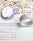 Premium Handmade Washi Tape Cotton Candy 15mm x 10m - 3 pieces and 3 washi tapes on the table with a pink flower branch and chapter sheet