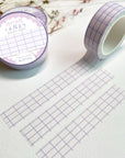 Premium Handmade Washi Tape Cotton Candy 15mm x 10m - 3 pieces and 3 washi tapes on the table with a pink flower branch and chapter sheet