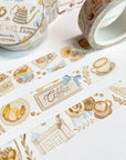 Premium Handmade Washi Tape Cozy Cafe 15mm x 10m - 2 washi tapes on the table