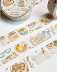 Premium Handmade Washi Tape Cozy Cafe 15mm x 10m - 2 washi tapes on the table