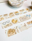 Premium Handmade Washi Tape Cozy Cafe 15mm x 10m - 2 washi tapes on the table