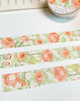 Premium Handmade Washi Tape Cozy Rosie 15mm x 10m - 3 pieces and 1 washi tape on the table with a chapter sheet