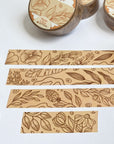 Premium Handmade Washi Tape Light Flower Pattern 15mm x 10m - 4 pieces and 3 washi tapes on the table with a white flower branch