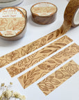 Premium Handmade Washi Tape Light Flower Pattern 15mm x 10m - 4 pieces and 4 washi tapes on the table with a white flower branch