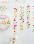 Premium Handmade Washi Tape Lovely Flower 15mm x 10m - a washi tape on the table with a flower branch