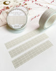 Premium Handmade Washi Tape Morning Dew 15mm x 10m - 4 pieces and 3 washi tapes on the table with a pink flower branch, a heading chapter