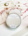 Premium Handmade Washi Tape Morning Dew 15mm x 10m - a pieceand 2 washi tapes on the table with a pink flower branch, a heading chapter