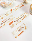 Premium Handmade Washi Tape Plan Your Day 15mm x 10m - 4 pieces and 3 washi tapes on the table