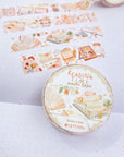 Premium Handmade Washi Tape Reading Time 15mm x 10m - a washi tapes and notebook on the table