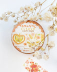 Premium Handmade Washi Tape Romantic Flower 15mm x 10m - a washi tape on the table with a white flower branch
