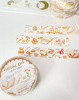 Premium Handmade Washi Tape Vintage Book 15mm x 10m - 3 pieces and 4 washi tapes on the table with a heading chapter