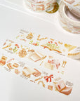 Premium Handmade Washi Tape Vintage Book 15mm x 10m - 3 pieces and 4 washi tapes on the table