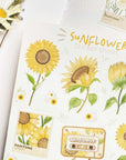 Premium Handmade Sticker Sheet Chamomile Sunflower 105mm x 148mm - a sheet on the table with a whit flower