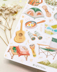 Premium Handmade Sticker Sheet Into The Wild 105mm x 148mm - a sheet on the table with a white flower branch