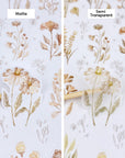 Premium Handmade Sticker Sheet Mellow Flower 105mm x 148mm - 2 types of sheet on the table