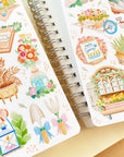 Premium Handmade Sticker Sheet Spring Vibes 105mm x 148mm - 2 sheets on the table