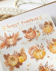 Premium Handmade Sticker Sheet Sweet Pumpkin 105mm x 148mm - a sheet on the table